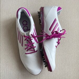 Adidas Adizero Tour | Women’s Golf Shoes | White & Magenta | Spiked | Size 8.5